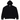 Fear of God Essentials Classic Hood Zip Up Sweatshirt Black sneakers, sidoprofil som visar det svarta bomullsmaterialet och huvan.