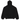 Fear of God Essentials Fleece Hoodie Black sneakers frontvy med huva, Essentials-logotyp på bröstet och avslappnad passform i mjuk svart fleece