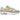 Nike Air Max 1 Summit White University Gold sneakers i sidoprofil med vit ovandel, gula detaljer och synlig Air-enhet
