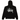 Stussy Basic Stussy Zip Hoodie Black huvtröja med frontvy, dragkedja, vit logotyp på bröstet och svart bomullsmaterial.