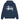 Stussy Basic Stussy Zip Hoodie Navy sneakers med frontvy, hellång dragkedja, huva och vitt logotryck på bröstet och ryggen