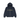 Stussy Lens Zip Hoodie Navy sneakers front view showing the navy blue zip-up design with a printed lens graphic and adjustable hood drawstrings.
