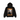 Stussy Built Tough Zip Hoodie Black i frontprofil, tillverkad i svart material med grafiskt tryck på bröstet och dragkedja i full längd.