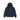 Stussy Built Tough Zip Hoodie Navy huvtröja med dragkedja, visad framifrån i marinblått med grafiskt logotryck och muddar vid ärmarna.