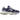 New Balance 9060 Navy Blue sneakers i vinkelvy med marinblå mocka och tjock vit sula