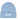Corteiz Allstarz Folded Beanie Baby Blue sneakers vy framifrån med uppvikt kant, blått stickat material och vit Corteiz-logotyp på framsidan