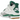 Air Jordan 4 Retro SB Pine Green sneakers i vinklad vy med vit ovandel, gröna detaljer, klassiska skosnören och synlig Air-enhet.