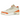 Jordan 3 Retro TEX Starfish sneakers i vinklad vy med orange läder, klassiskt elefantmönster och vita skosnören