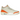 Jordan 3 Retro TEX Starfish sneakers i vinkel med orange läder, elefantmönstrade paneler, vita skosnören och synlig Air-enhet i sulan