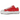 Maison Mihara Yasuhiro Hank OG Sole Canvas Low Red sneakers i sidoprofil med röd canvas-upper och den karakteristiska smälta vita sulan