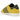 Adidas Jabbar Low Bruce Lee Game of Death sneakers i en vinklad sidovy med gul läderöverdel, svarta snören och gummisula