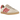 Adidas Gazelle Indoor Magic Beige Victory Red sneakers i vinkel med beigefärgad mockaöverdel och röda designdetaljer