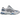 ASICS Gel-NYC 2.0 Gravel Piedmont Grey Blue sneakers i vinkelad vy med grå mesh-överdel, blå detaljer och skosnören