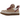 UGG Lowmel Driftwood Biking Red sneakers i vinkelvy med rödbrun mockaöverdel, breda snören och vadderad krage