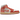 Jordan 1 Mid Madder Root sneakers i en vinklad profil med rosa läderdetaljer, vit bas och det klassiska svarta swoosh-logot