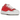 Maison Mihara Yasuhiro Hank OG Sole Canvas Low Red sneakers i vinkelad vy med röd kanvasöverdel och vit smält gummisula