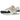 Nike Air Max 1 Olympic sneakers i vinkelvisning med vit ovandel, röda detaljer, blå swoosh och synlig dämpning i sulan