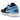 Air Jordan 1 Low Black University Blue sneakers i vinklad profil med svart läderöverdel, ljusblå detaljer och klassisk vit mellansula.