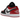 Air Jordan 1 Low Bred Toe sneakers i en vinklad vy med svart läderöverdel, röda paneler vid tåbox och häl samt en klassisk vit mellansula.
