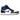Air Jordan 1 Mid White Black Racer Blue sneakers i vinklad profil med vita läderpaneler, svarta detaljer och blå Swoosh logo och yttersula