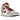 Air Jordan 1 Mid Light Curry Cardinal sneakers i profil med beige ovandel, röda detaljer, vit mellansula och ikoniskt Jumpman-logo