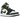 Air Jordan 1 Mid Sonics (2021) sneakers i vinklad profil med grön och gul läderovandel, vit mellansula och ikonisk Swoosh-detalj