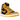 Air Jordan 1 Retro High Pollen sneakers i en vinklad sidoprofil med gul och svart läderöverdel, svarta skosnören och vit mellansula