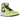 Air Jordan 1 Retro High OG Visionaire sneakers sidoprofil med livfulla neongröna läderpaneler, vit ovandel och svart swoosh-logotyp.