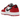 Jordan 1 Low Golf Spiked Varsity Red White Black sneakers i sidoprofil med röd och vit läderöverdel, svart swoosh och yttersula