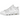 Nike Air More Uptempo Low Triple White sneakers i vinklad vy med vit överdel i läder, stora 'AIR'-logotyper och snören