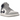 Jordan 1 Mid Wolf Grey Midnight Navy sneakers i sidoprofil med grå ovandel, mörkblå detaljer och vit mellansula