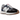 New Balance 327 Grey Navy Black sneakers i sidoprofil med grå ovandel, blå logotyp och vit mellansula