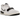 Jordan Legacy 312 Low White Black Elephant Swoosh sneakers i vinkelprofil med vit läderöverdel, svart swoosh och elefantmönster