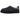 UGG Tasman Biarritz Slipper Black sneakers i sidoprofil med svart ovandel i mocka och en dekorativ vävd kant runt kragen.