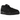 Jordan 4 RM Black Cat sneakers i svart sidoprofil med ovandel i nubuck, synlig Air-enhet i hälen och tonade skosnören