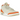 Jordan 3 Retro TEX Starfish sneakers vinkelprofil med orange detaljer, vit ovandel och klassiskt elefanttryck vid tå och häl
