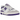 New Balance 550 White Purple sneakers i sidoprofil med vit läderovanläder, lila detaljer och klassisk snörning