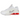 Nike Shox R4 White Phantom Picante Red sneakers sidoprofil med vit ovandel, röda detaljer och synliga dämpande pelare i hälen