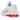 Nike Shox R4 White Phantom Picante Red sneakers sidovy med vit ovandel, karaktäristiska stötdämpande pelare i hälen och röd swoosh-logotyp