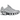 Nike Shox TL Chrome sneakers i en dynamisk vinklad profilvy med ovandel i metallisk silvermesh och distinkta stötdämpande Shox-pelare under hälen.