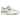 New Balance 550 White Mint Green sneakers i vinklad profil med vit läderöverdel, gröna detaljer, klassisk 'N' logotyp och tålig yttersula.