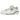 New Balance 550 White Mint Green sneakers i vinklad profil med ovandel i vitt läder, gröna detaljer, skosnören och gummisula