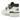 New Balance 550 Angora Green sneakers i sidoprofil med vit läderovandel, gröna detaljer, klassisk N-logotyp och slitstark gummisula