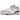 New Balance 550 White Scarlet sneakers sedd från sidan med vit läderovandel, röda accenter och den karakteristiska perforerade sidopanelen.