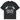 Broken Planet Falling Stars T-Shirt Soot Black sneakers framifrån i svart färg med grafiskt stjärntryck och vit logotyp på bröstet