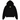 Broken Planet Moon Phases Hoodie Midnight Black sneakers framifrån med grafik av månfaser på bröstet och huvtröjans svarta tyg.