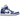 Air Jordan 1 Mid Kentucky Blue sneakers i sidoprofil med vita läderpaneler, kungsblå detaljer och klassisk svart Jordan-logotyp vid hälen.