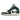 Air Jordan 1 Mid Oxidised Green sneakers från sidan med gröna läderdetaljer, vit bas, svart Swoosh-logotyp och vit sula