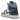 Air Jordan 1 Mid Diffused Blue sneakers i profil. Modellen har blå och vita läderpaneler, klassiskt snörningssystem och vit sula med blå yttersula.