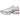 Nike Air Max Plus White Red Stardust Jade Ice Siren Red sneakers i en vinklad vy som visar den vita mesh-designen och den ikoniska randiga grafiken.